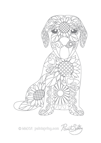 Dog Adult Coloring Page