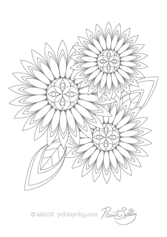 printable coloring roses Free 3 Flower Printable {Get Coloring Adult Pages} Book