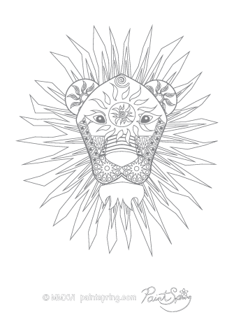 Lion Adult Coloring Page