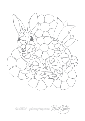 Rabbit Adult Coloring Page