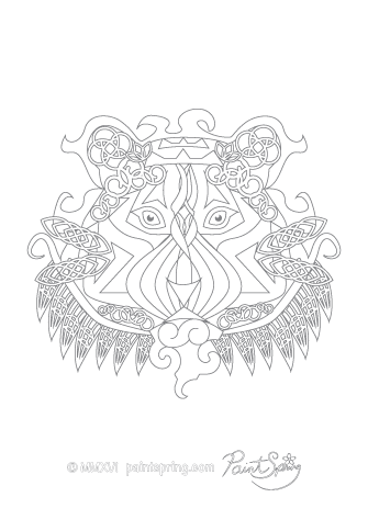 Tiger Adult Coloring Page